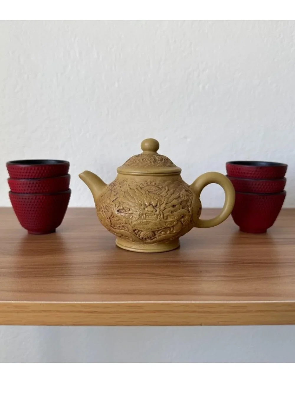 Wing Hop Fung Chinese Yixing Style Dragon Clay Tea Set w/ 4 Cups | Tea Ceremony
